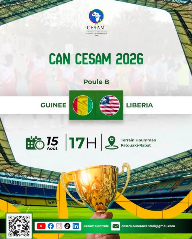 CAN CESAM 2026 – Guinea vs Liberia